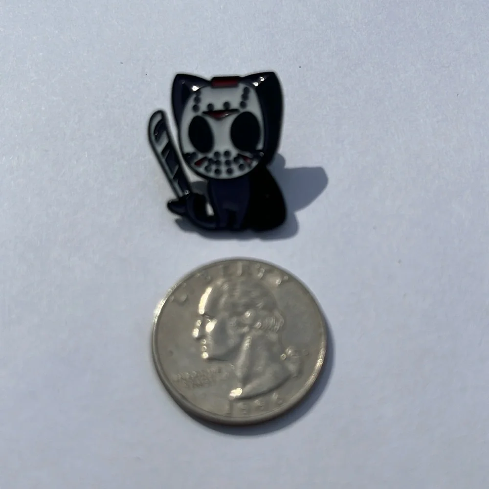 2/$14‎ cat Friday the 13 horror Halloween brooch lapel pin backpack pin hat pin